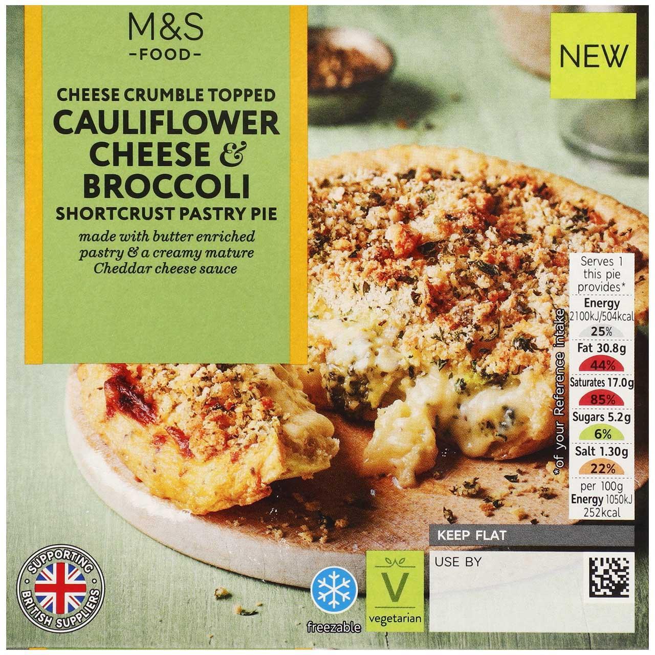 M&S Cheese Topped Cauliflower & Broccoli Pie