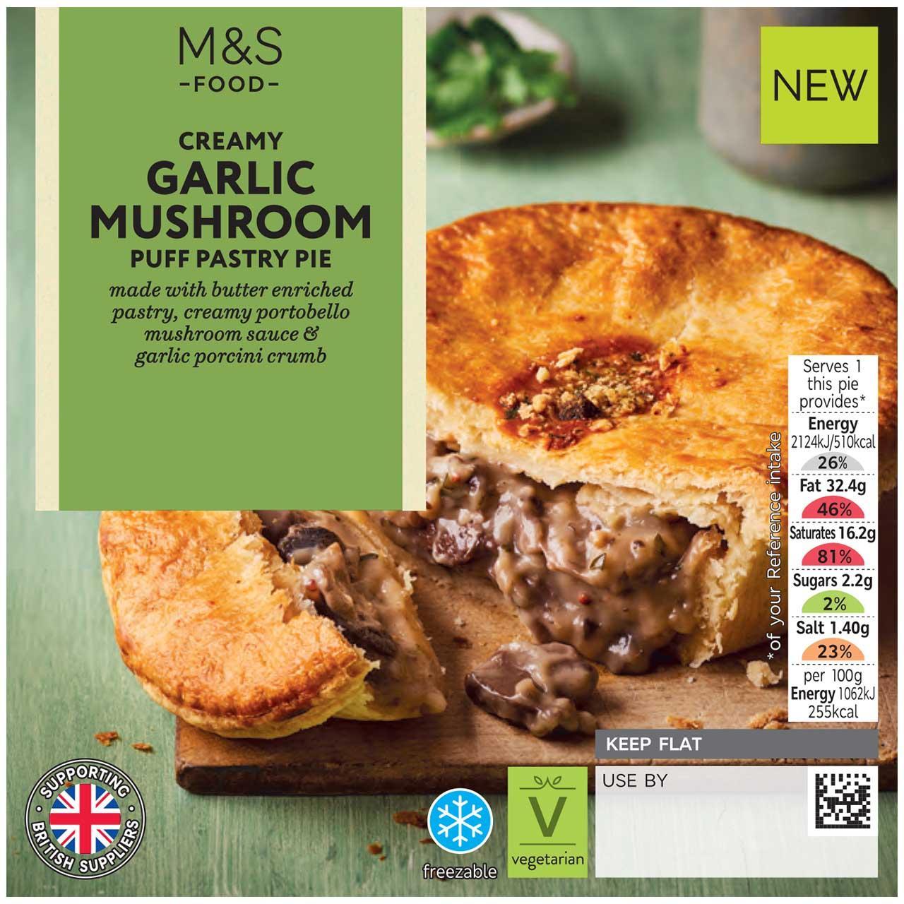 M&S Creamy Garlic Mushroom Pie