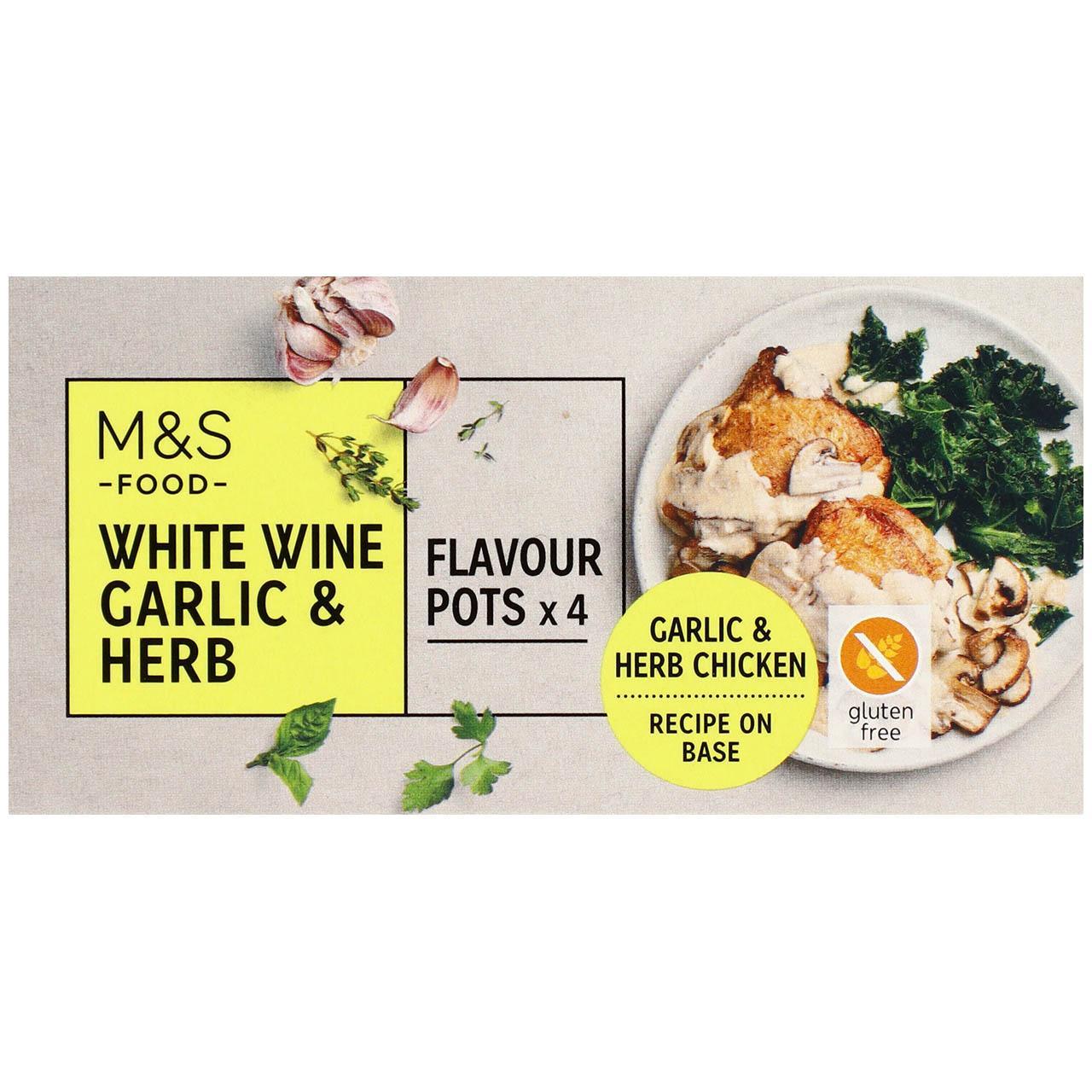 M&S 4 White Wine Garlic & Herb Flavour Pots