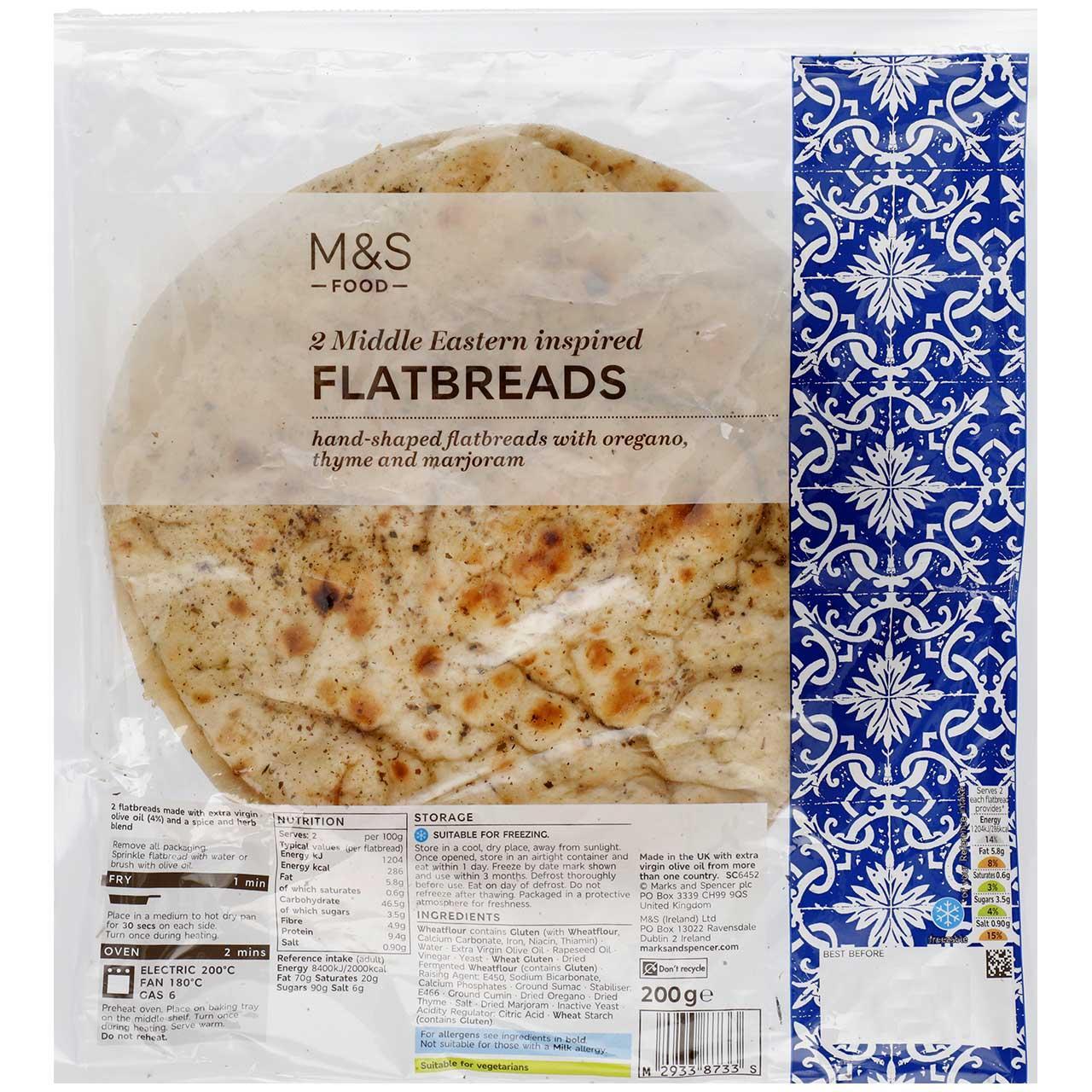 M&S 2 Middle Eastern Inspired Flatbreads
