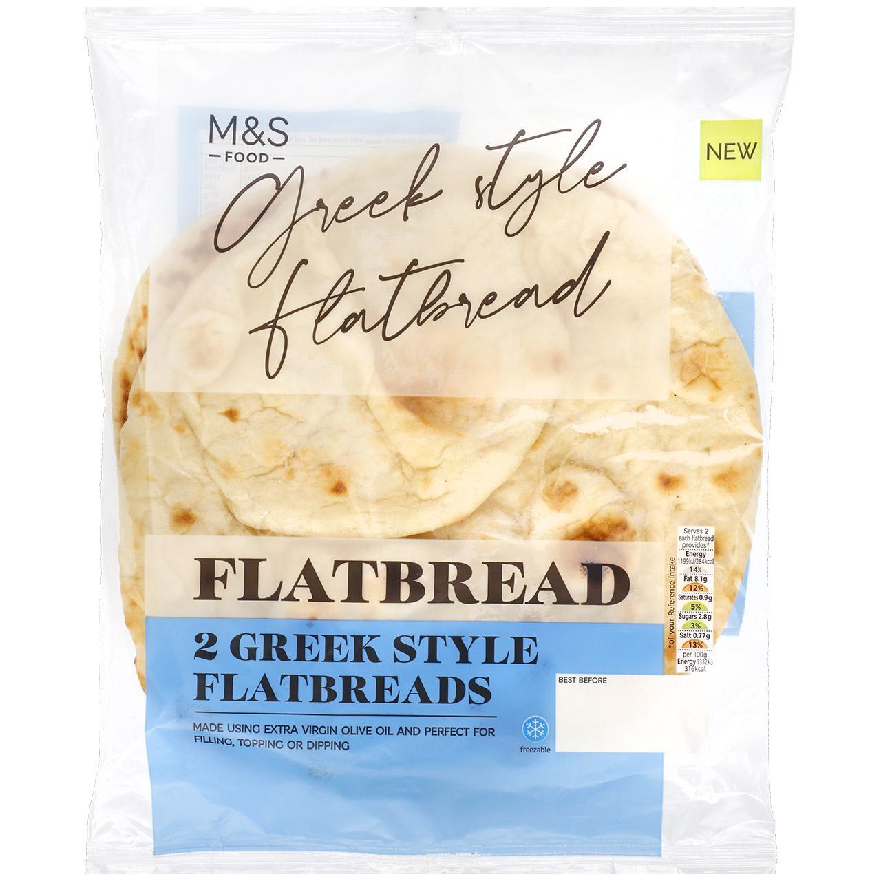 M&S 2 Greek Style Flatbreads