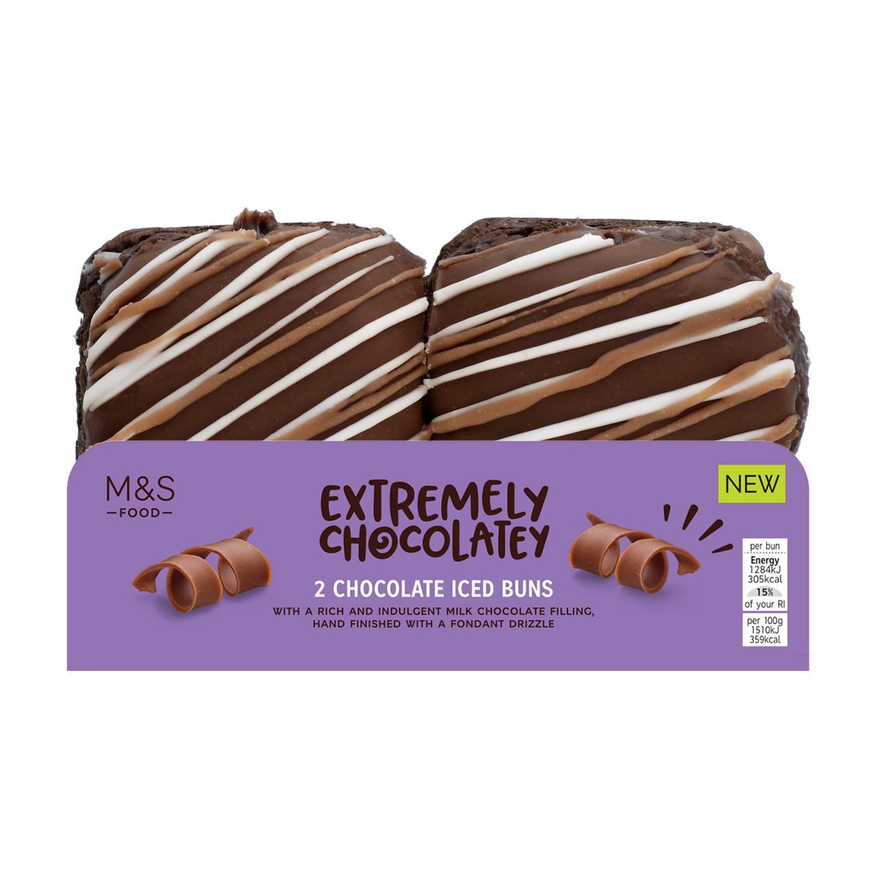 M&S Extremely Chocolatey Iced Buns