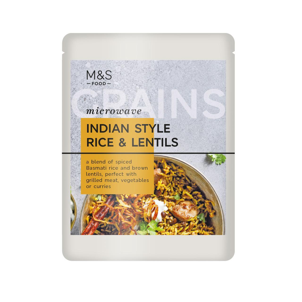 M&S Microwave Indian Style Rice & Lentils