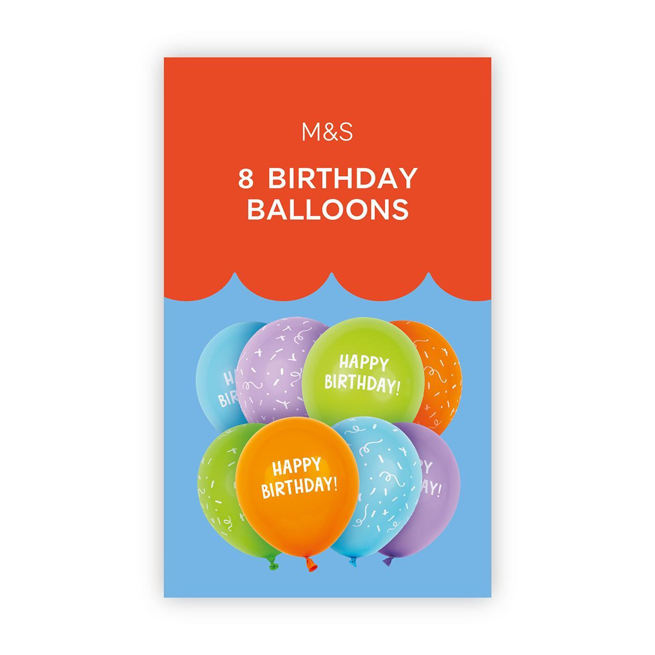 M&S 8 Birthday Balloons