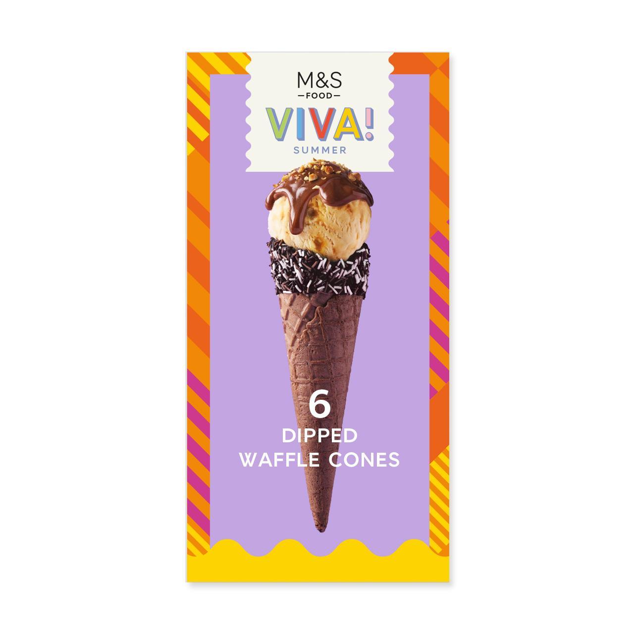 M&S VIVA 6 Dipped Waffle Cones