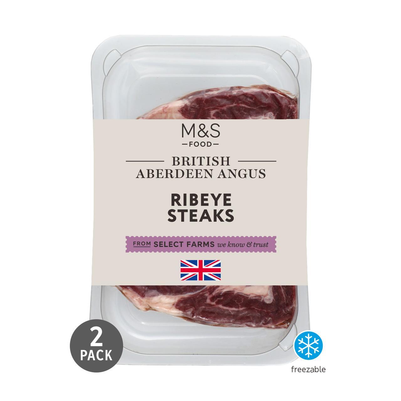 M&S 2 Aberdeen Angus Ribeye Steaks