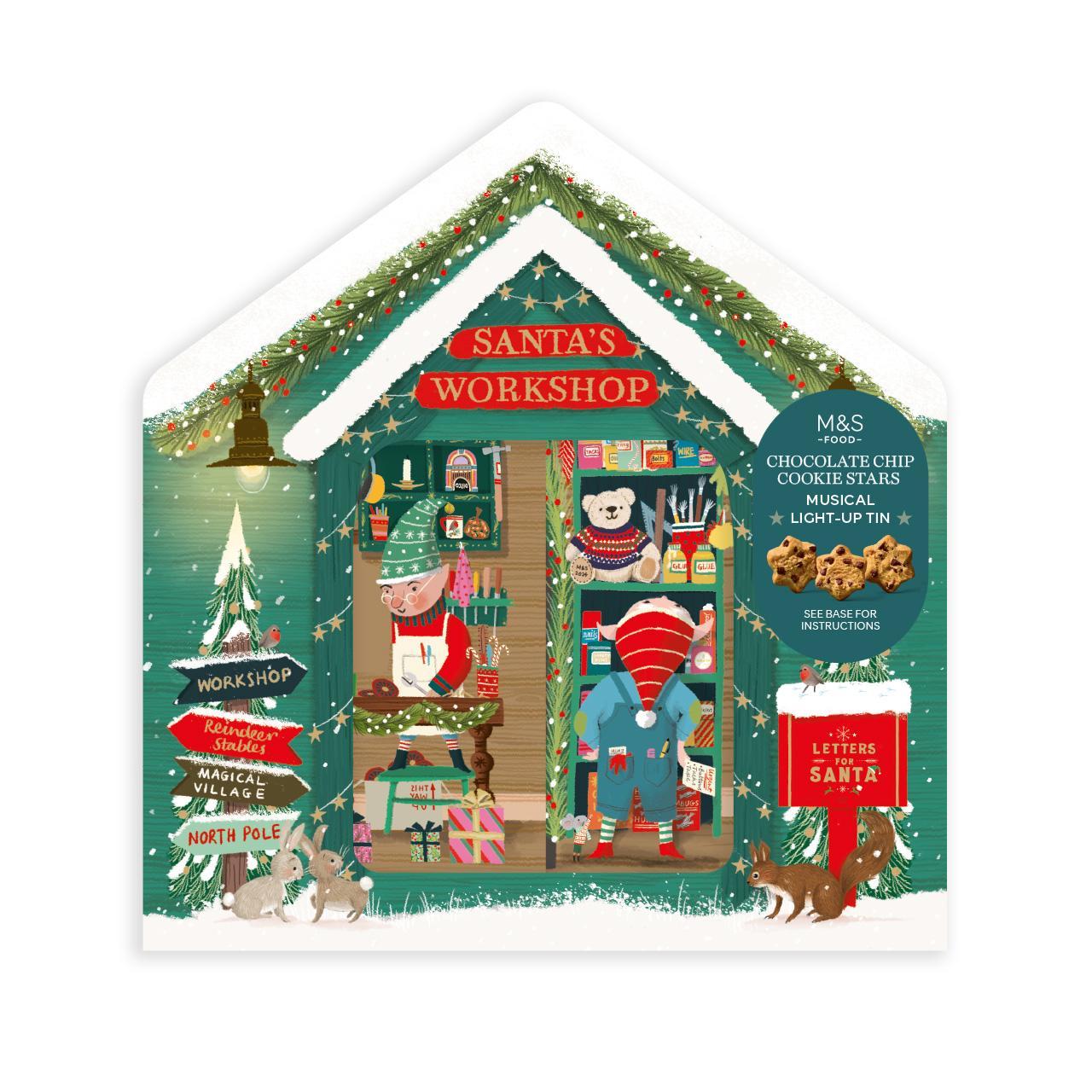 M&S Santa's Workshop Cookie Illusion Tin