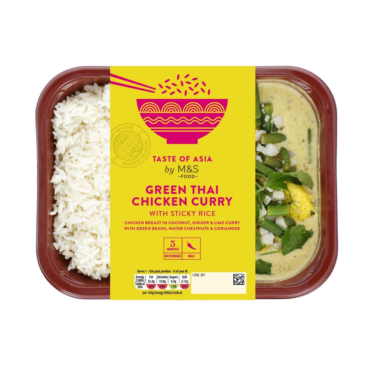 M&S Green Thai Chicken Curry with Sticky Rice - Taste of Asia