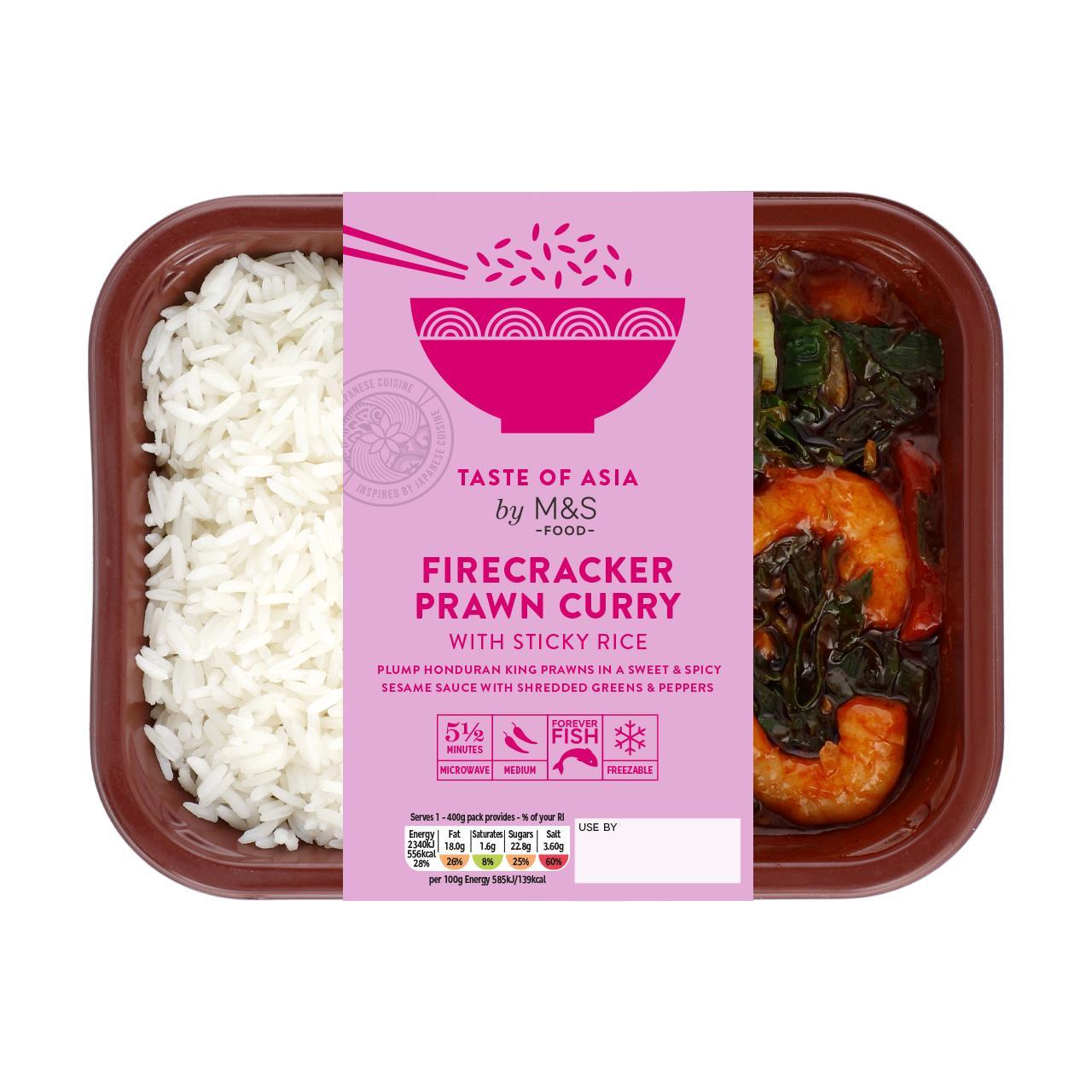 M&S Firecracker Prawn Curry with Sticky Rice - Taste of Asia