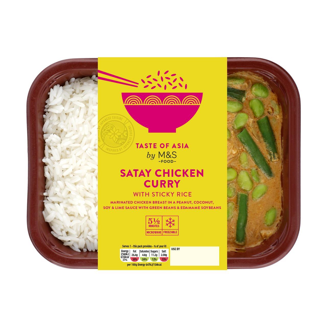 M&S Satay Chicken Curry with Sticky Rice - Taste of Asia