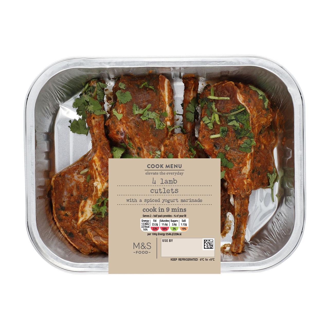 M&S Cook Menu 4 Middle Eastern Lamb Cutlets