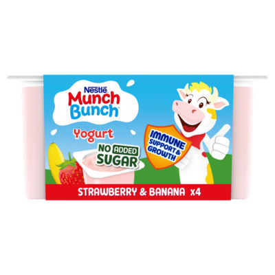 Munch Bunch Yogurt Strawberry & Banana 4 x 100g (400g)