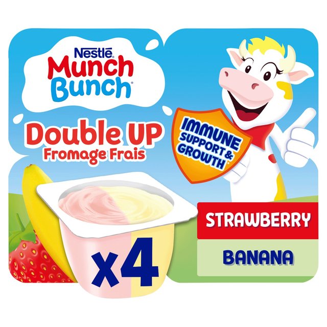 Munch Bunch Double Up Strawberry & Banana Yogurts