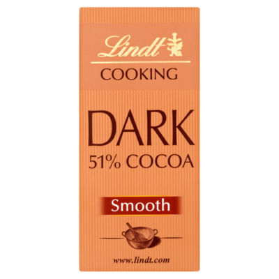 Lindt Cooking Chocolate Bar Dark 51% Cocoa 200g