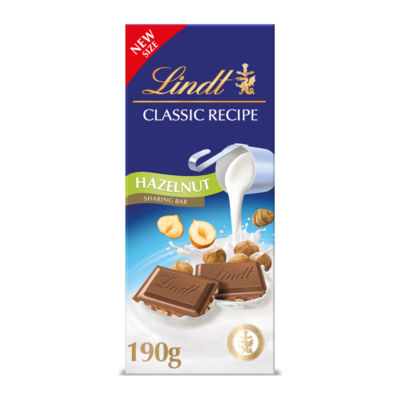 Lindt Classic Recipe Hazelnut Milk Chocolate Sharing Bar