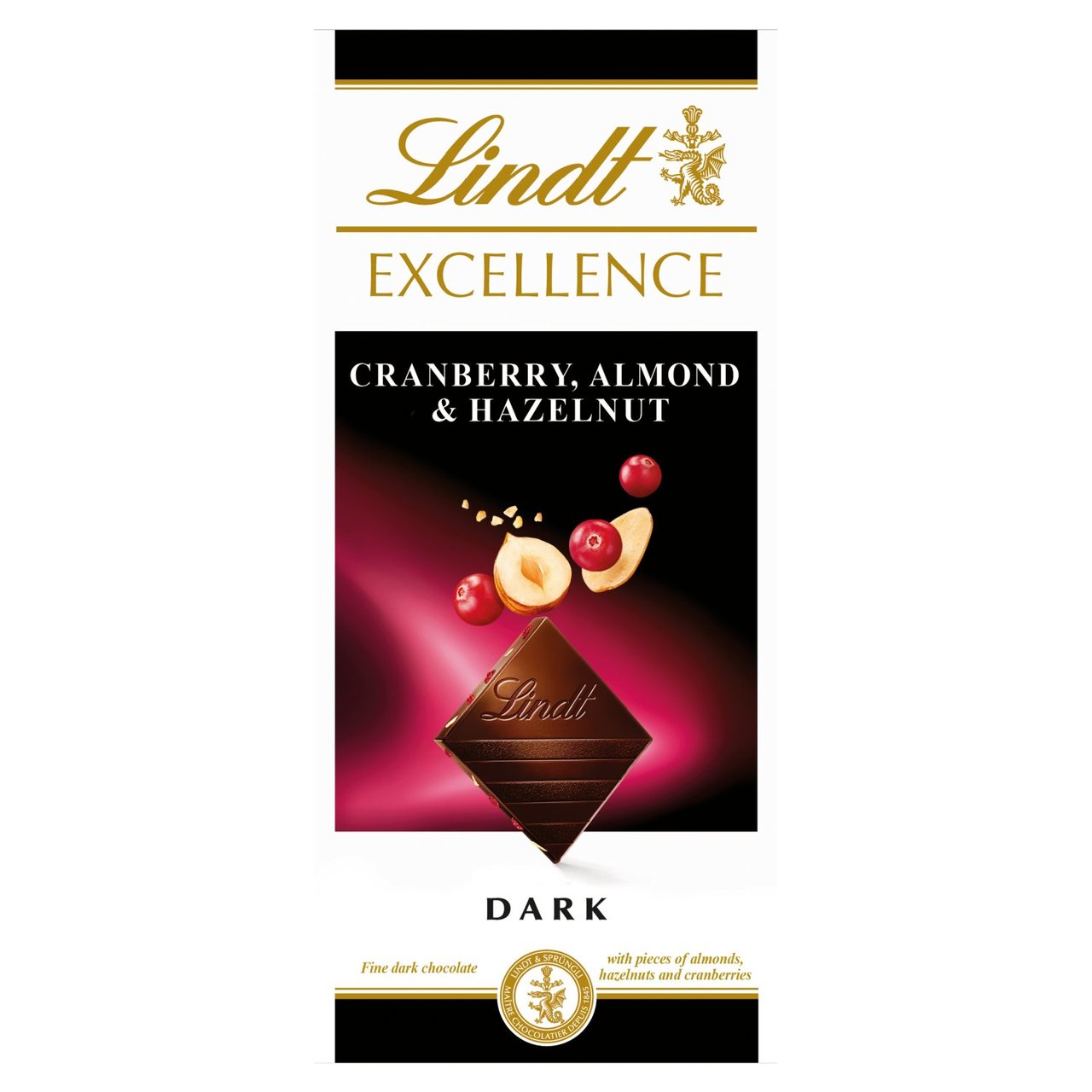 Lindt Excellence Dark Cranberry, Almond & Hazelnut 100g