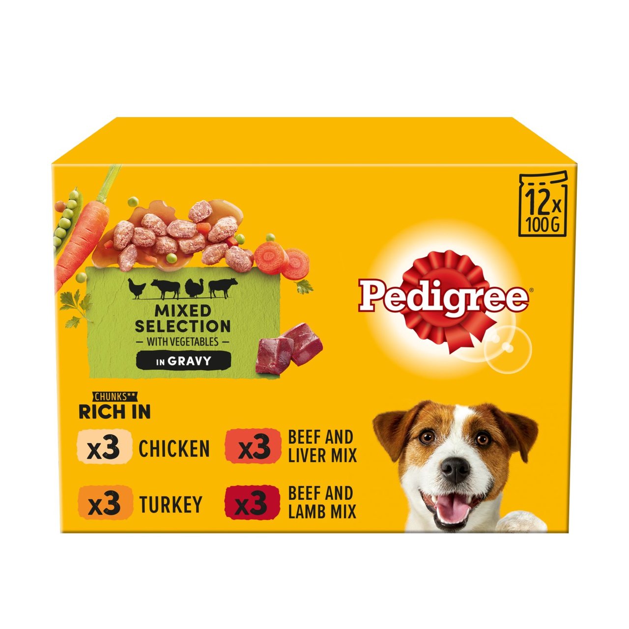 Pedigree Adult Wet Dog Food Pouches Mixed Selection in Gravy