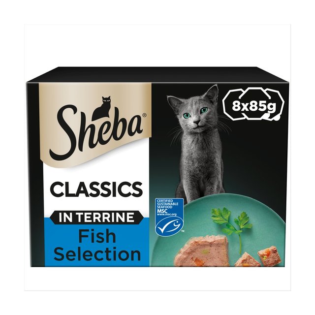 Sheba Classics Cat Trays Ocean Collection In Terrine  8 x 85g