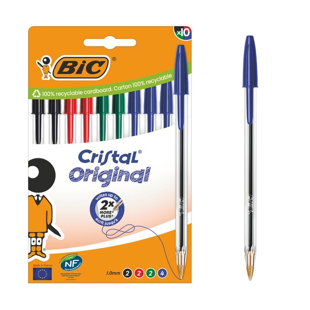 BIC Cristal Original Ballpoint Pens Assorted Box of 10