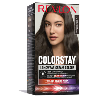 Revlon ColorStay 3 Darkest Brown Longwear Cream Permanent Hair Colour