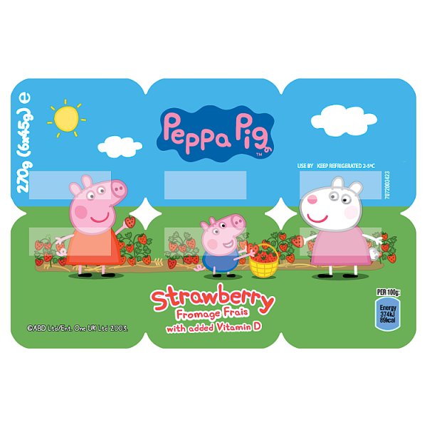 Peppa Pig Kids Strawberry Yoghurt Pots 6 x 45g