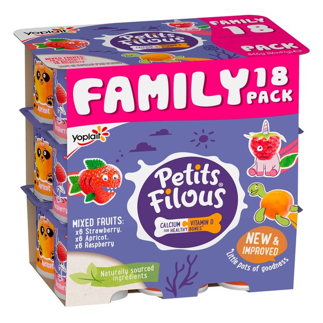 Petits Filous Strawberry, Raspberry and Apricot Fromage Frais 18 x 47g (846g)