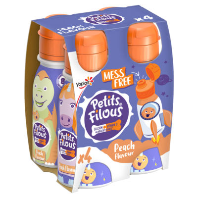 Petits Filous Peach Flavour Drinking Yoghurt 4 x 100g (400g)