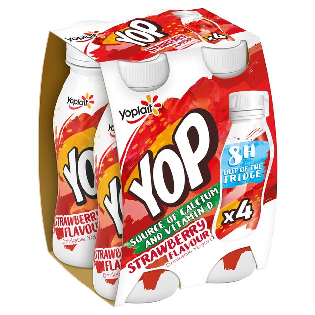 Yoplait Yop Strawberry Flavour Yogurt Drink  4 x 180g