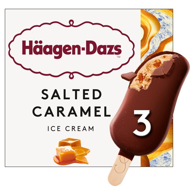 Haagen-Dazs Salted Caramel Ice Cream Bars 3 x 80ml