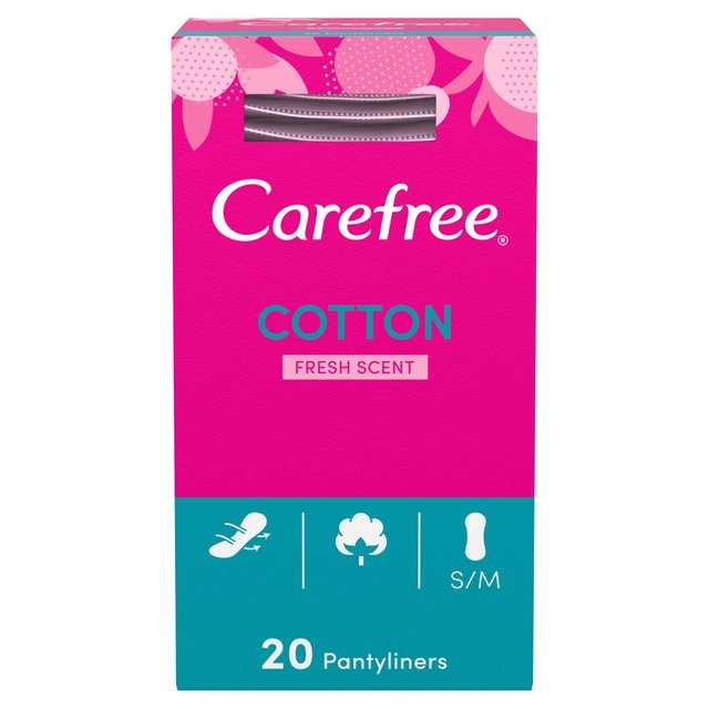 Carefree Cotton Fresh Scented Breathable Pantyliners Single Wrapped