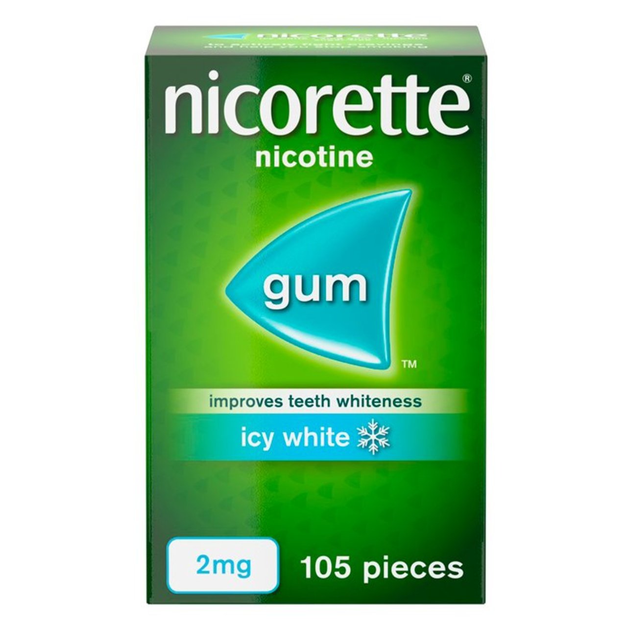 Nicorette Icy White 2mg Gum (Stop Smoking Aid) 105 per pack