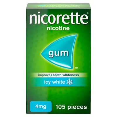 Nicorette Icy White 4mg Gum (Stop Smoking Aid) 105 per pack