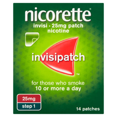 Nicorette Step 1 invisi 25mg Patch, 14 Nicotine Patches (Stop Smoking Aid)