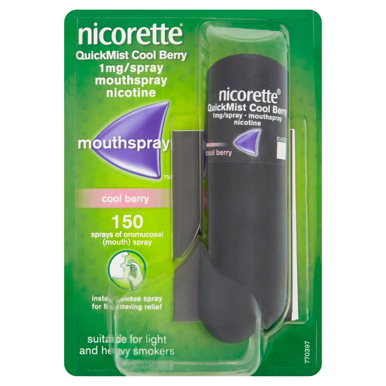 Nicorette QuickMist Cool Berry Mouthspray  (Stop Smoking Aid) 150ml