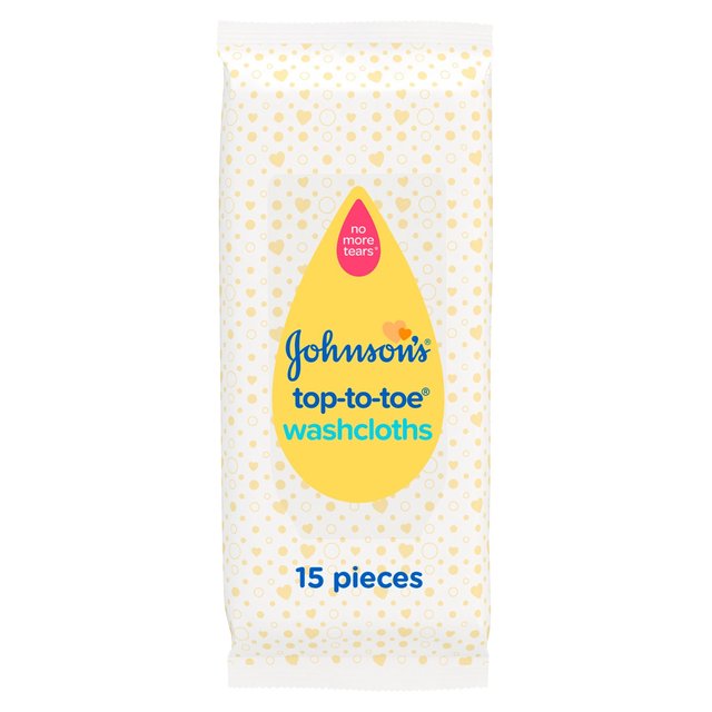 Johnson's Top To Toe Baby Wash Cloths  15 per pack