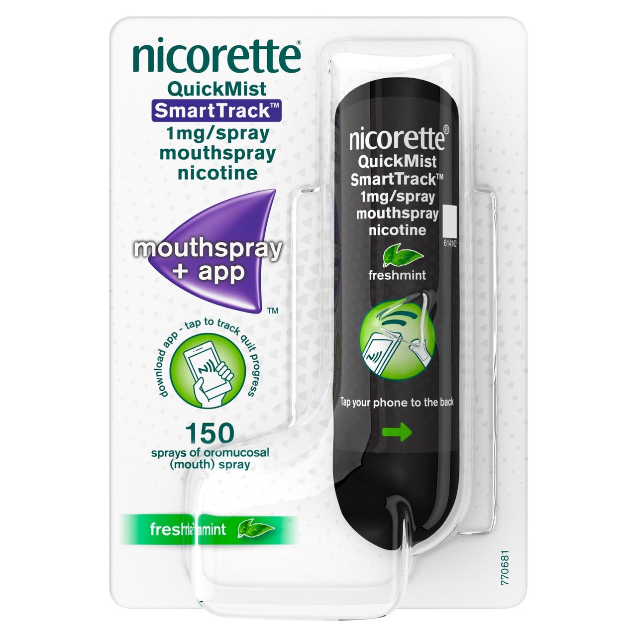 Nicorette Quickmist Smarttrack Mouthspray + App 150 Sprays 150 per pack