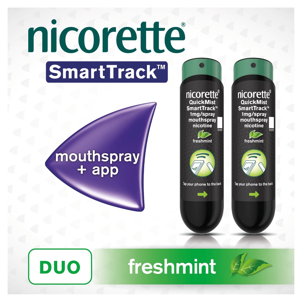 Nicorette Smart Track Single, Duo Pack, 150 Sprays x 2 (Stop Smoking Aid)