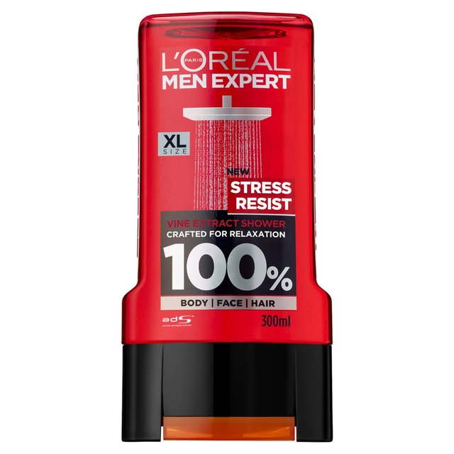 L' Oreal Men Expert Stress Resist Body Face Hair Wash 300ml