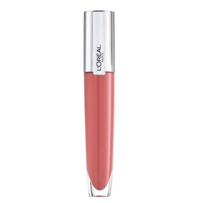 L'Oreal Paris Rouge Signature Plumping Sheer Nude Lip Gloss 412 Heighten, Lightweight