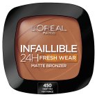 L'Oréal Paris Infallible 24H Longwear Soft Matte 450 Deep Tan Bronzer