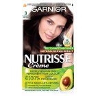 Garnier Nutrisse Ebony 3 Darkest Brown Permanent Hair Dye