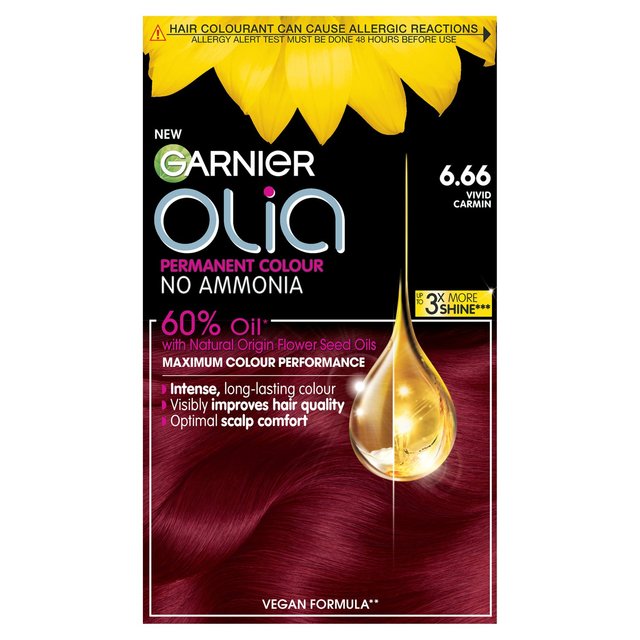 Garnier Olia 6.66 Vivid Garnet Red Permanent Hair Dye