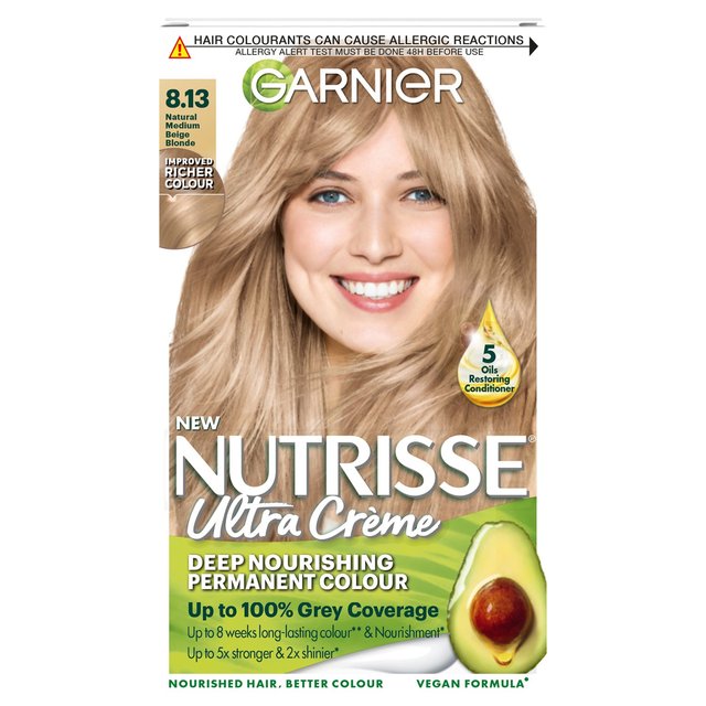 Garnier Nutrisse 8.13 Medium Beige Blonde Permanent Hair Dye