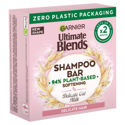 Garnier Ultimate Blends Delicate Oat Softening Shampoo Bar for Sensitive Scalp & Fragile Hair