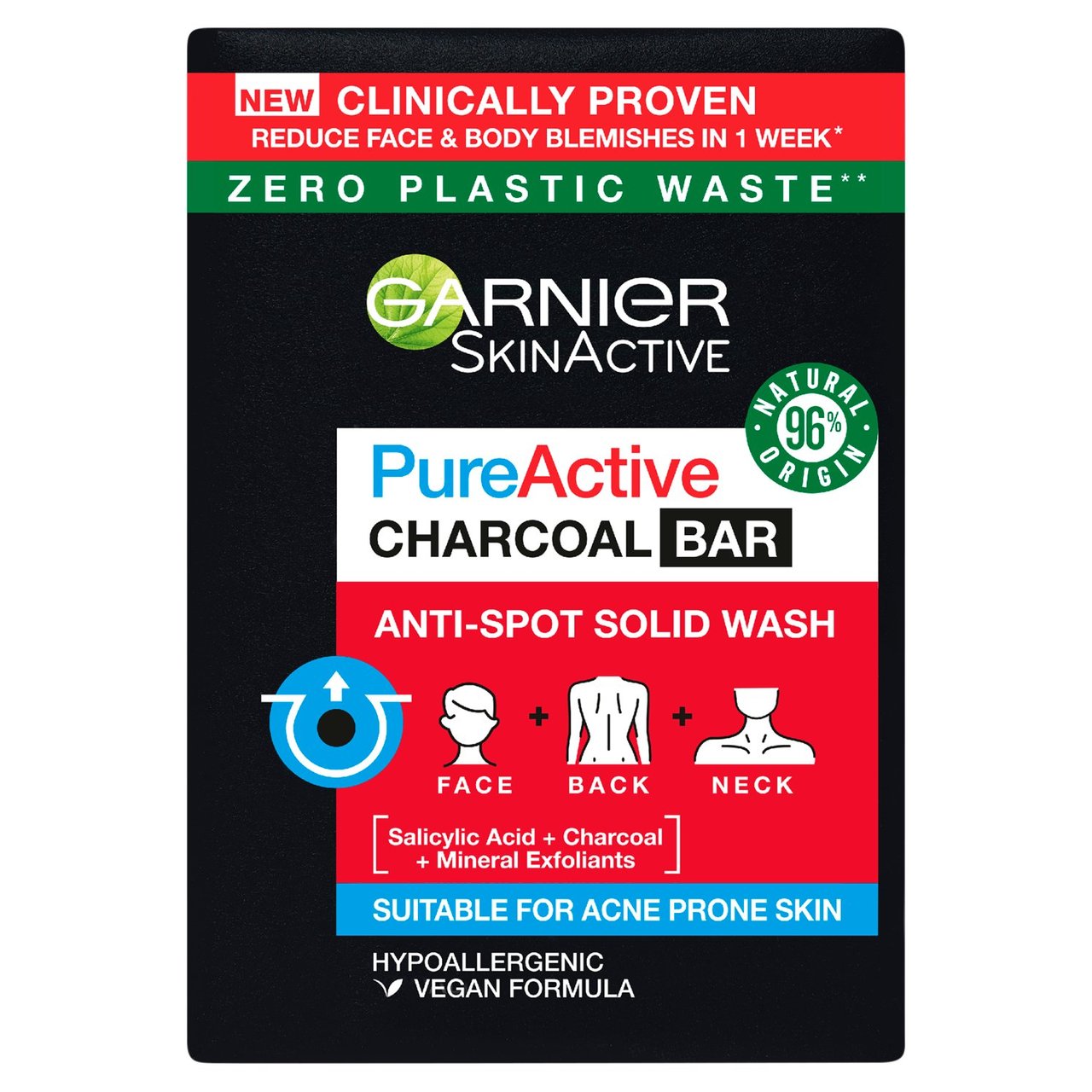 Garnier SkinActive Pure Active Charcoal Bar, Anti-Spot & Blackhead