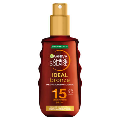 Garnier Ambre Solaire Ideal Bronze Protective Oil Sun Cream Spray SPF15