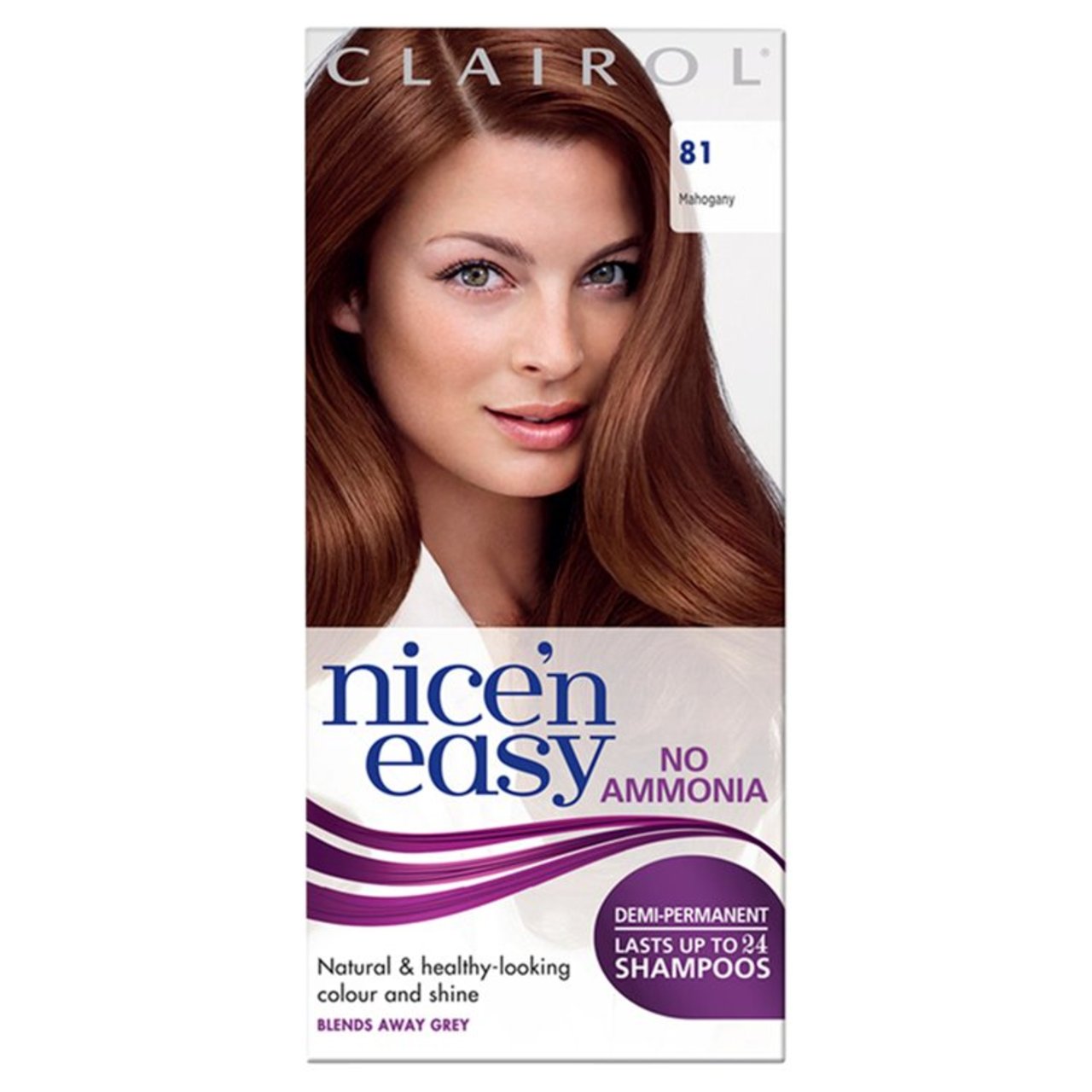 Clairol Nice'n Easy No Ammonia Hair Dye, 81 Mahogany