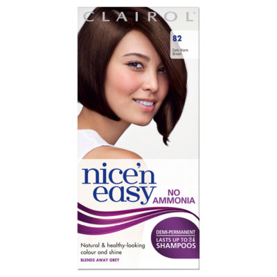 Clairol Nice'n Easy Semi-Permanent Hair Dye No Ammonia, 82 Dark Warm Brown