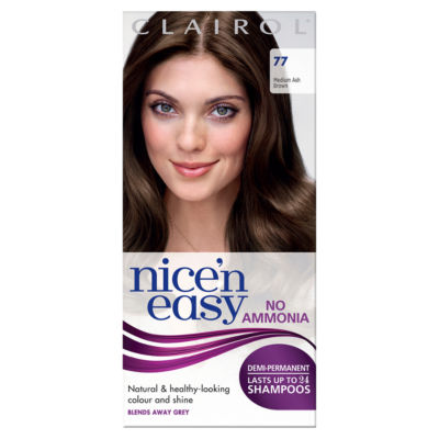 Clairol Nice'n Easy No Ammonia Hair Dye, 77 Medium Ash Brown