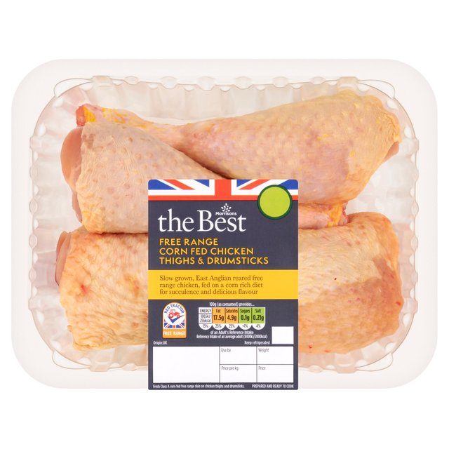 Morrisons The Best Corn Fed Chicken Thighs And Drumsticks  Typically: 0.58kg